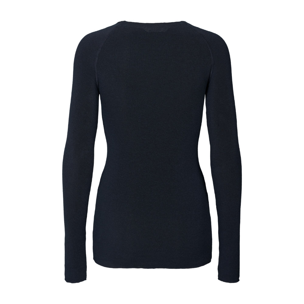 Amalie Wool langærmet t-shirt - Midnight Blue